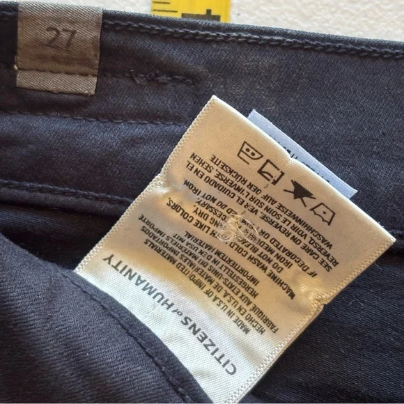 Citizens of Humanity Waxed Olivia Hi Rise Slim Black Shimmery Jeans Pants Sz 27 - Picture 9 of 16